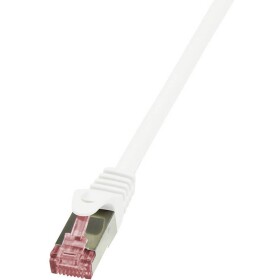 LogiLink CQ2021S RJ45 sieťové káble, prepojovacie káble CAT 6 S/FTP 0.50 m biela samozhášavý, s ochranou 1 ks; CQ2021S