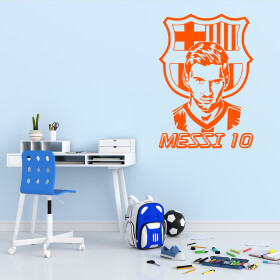 Veselá Stena Samolepka Lionel Messi 10 Farba: oranžová, Veľkosť: 100 x 70 cm