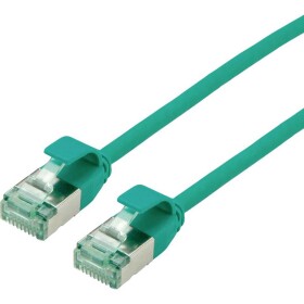 Roline recycled material 21.45.3337 RJ45 sieťové káble, prepojovacie káble CAT 6A U/FTP 5.00 m zelená netienený, extrémne tenký, PVC plášť 1 ks; 21.45.3337
