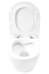 REA - Závesná WC misa Carter so sedátkom SLIM, rimless, biela REA-C1400