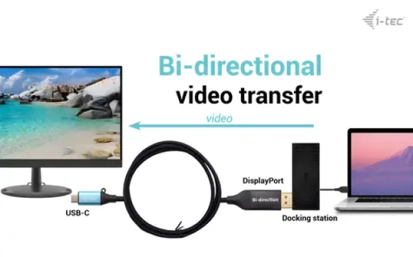 I-TEC USB-C DisplayPort redukcia čierna / Redukcia / Obojsmerná / DisplayPort 1.4 / 8K 30Hz / 1,5 m (C31CBLDP8KBIDIR)