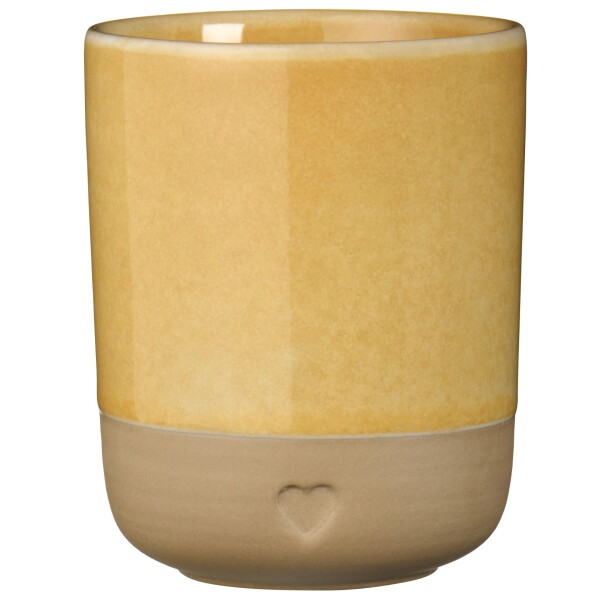 Ib Laursen Kameninový hrnček Heart Yellow Matt 190 ml
