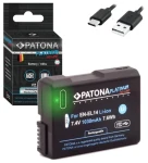 Patona batéria pre foto Nikon EN-EL14/EN-EL14A 1030mAh / Li- ION / Platinum / USB-C nabíjanie (PT1400)