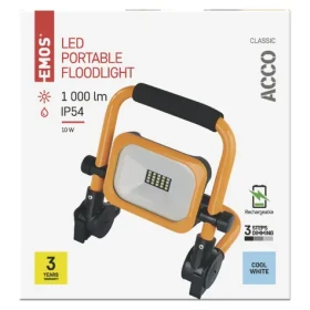 Emos ACCO žltá / LED reflektor / prenosný nabíjací / 10W / 1000lm / IP54 (1531281200)
