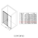 CERANO - Sprchovací kút Lantono - ľavá - 8 mm - Soft-Close - chróm, mliečne sklo - 160x90 - posuvný CER-665407