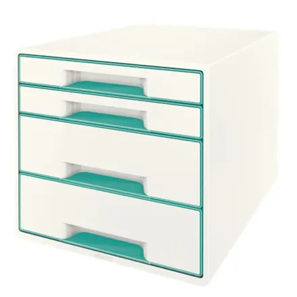 Leitz WOW CUBE (4 zásuvky) Zásuvkový box bielo-ľadovo modrá (52132051)