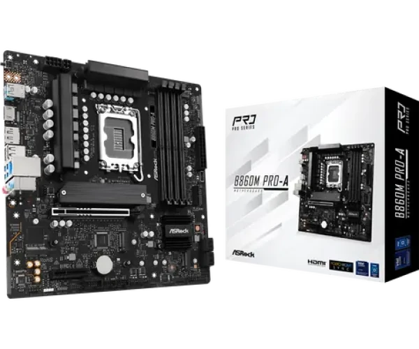 ASRock B860M Pro-A / B860 / LGA 1851 / 4X DDR5 / PCIEx 16 / 2.5GLAN / mATX (90-MXBRR-A0UAYZ)