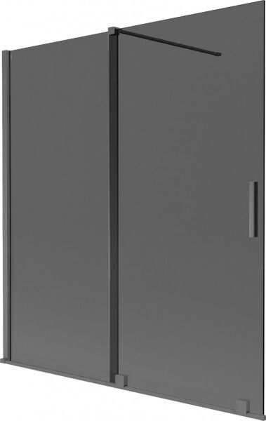 MEXEN/S - Velar dvojkrídlová posuvná vaňová zástena 150 x 150, grafit, grafit kartáčovaná 896-150-000-41-66