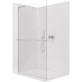 CERANO - Sprchová zástena Walk-in Onyx L-ľavá vzpera - 8 mm + polička / držiak na uteráky - chróm, transparentné sklo - 110x200 CER-8050BD889