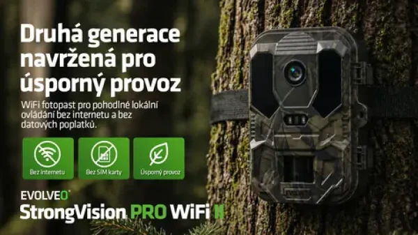 Evolveo StrongVision PRE WiFi II / Fotopasca / PIR / IP65 / 4K video / WiFi / 10 000 mAh (CAM-WIFI-II)