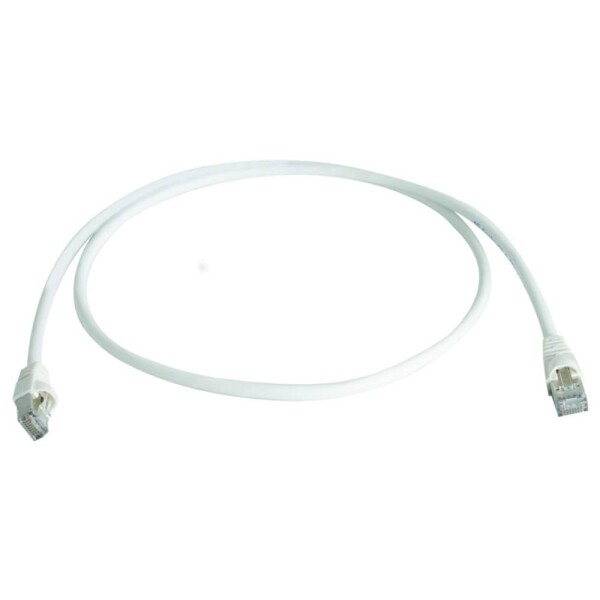 Telegärtner 100008658 RJ45 sieťové káble, prepojovacie káble CAT 6A S/FTP 5.0 m biela samozhášavý, s priechodkou chrániacou proti zlomeniu 1 ks; 100008658