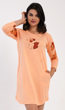 Dámske šaty s trojštvrťovým rukávom Patricia meruňková L