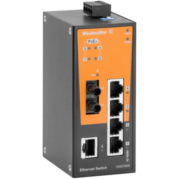 Weidmüller IE-SW-BL06T-1TX-4POE-1ST priemyselný ethernetový switch 10 / 100 MBit/s funkcia PoE; 1504290000