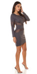 Sexy Koucla party dress with mesh anthracite S