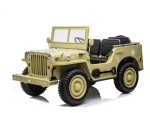 Mamido Mamido Detský elektrický Jeep Willys 24V 4x4 trojmiestny béžový