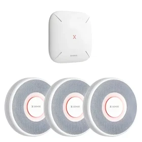 X- Sense XS0B-MR31 biela / Sada detektorov dymu / 3 ks / hlasové hlásenie polohy / základňová stanica / CO detektor (xs0b31)