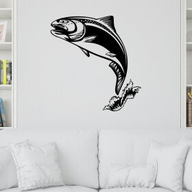 Veselá Stena Samolepka Pstruh Farba: černá, Veľkosť: 80 x 85 cm