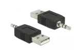 DeLock adaptér USB-A samec - Jack 3,5 mm samec pre iPod Shuffle / Adaptér / čierny (66069)