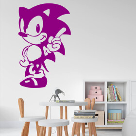Veselá Stena Samolepka Ježko Sonic Farba: fialová, Veľkosť: 60 x 37 cm