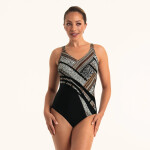 Dámske jednodielne plavky Dirban Care 6358 Safari - Anita Care 44/90F černá s hnědou