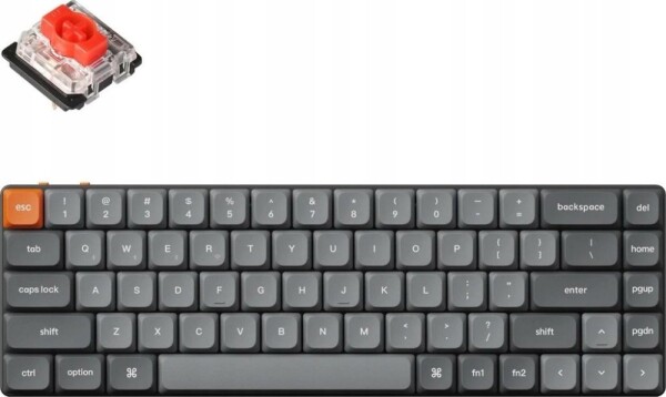 Keychron Keychron K7 Max Gateron Raudona Belaidė Klaviatūra