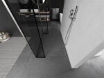 MEXEN/S - Kioto Sprchová zástena WALK-IN voľne stojaca 90 x 30 x 30, čierny vzor, nikel kartáčovaná 800-090-030-222-97-70-030