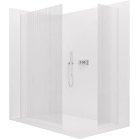 CERANO - Sprchová zástena Walk-in Crystal TL/P - 8 mm - bezvzperový systém - chróm, ryhované sklo - 160x90x200 CER-8050BD4753