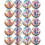 Jedlý papier na vystrihnutie na muffiny Unicorn mix 5 cm - PICTURE - Magic - Magic