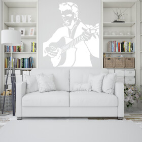 Veselá Stena Samolepka Elvis Presley Farba: biela, Veľkosť: 100 x 93 cm