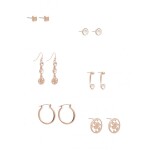 GUESS náušnice Kandence Rose Gold-Tone Stud Earrings Set Ružovozlatá