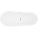 MEXEN/S - Dora voľne stojaca vaňa 160 x 75, biela/čierna, sifón a prepad nikel kartáčovaný 52071607575-97