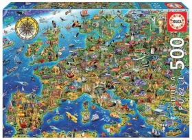 Educa Puzzle Šialená mapa Európy