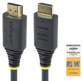 StarTech Premium Certified / HDMI kábel / 50 cm / 4K60Hz / HDMI 2.0 s ethernetom (HDMI2-CABLE-4K60-50C)