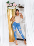 Sexy Highwaist Skinny Jeans "perfect blue" ripped denimblue 44