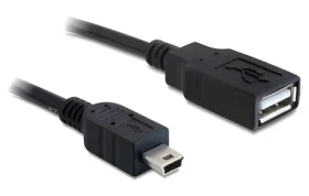 DeLock USB-A - Mini-USB B čierna / Kábel / USB 2.0 / 0,5 m (82905)