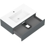 MEXEN/S - Orio kúpeľňová skrinka 80 cm s umývadlom Otis, 1 šuplík, grafit mat/biela mat 91A10-08023-1-BF66-W18M01
