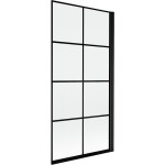 MEXEN - MIST vaňová zástena 90x150 cm 6mm 1-s, čierna, dekor, pravá 8A9-090-001-70-77-P