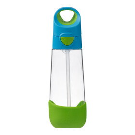 B.box Láhev na pití s brčkem 600 ml - modrá/zelená EUR