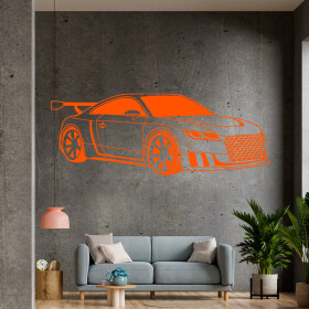 Veselá Stena Samolepka Audi Auto Farba: oranžová, Veľkosť: 100 x 40 cm