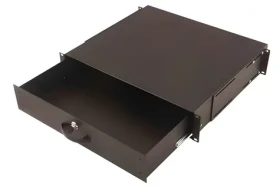 Digitus 19" uzamykateľný zásobník na dokumenty 2U čierna / Zásobník na dokumenty / nosnosť do 25 kg / oceľový plech (DN-19 KEY-2U-SW)