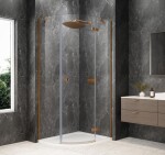 POLYSAN - GLOBE COPPER MATT štvrťkruhová sprchová zástena 900x800, číre sklo, pravé GB2980RPG