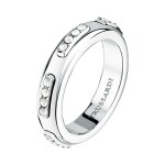 Trussardi Blyštivý oceľový prsteň s kryštálmi Concept TJAYY13012 58 mm