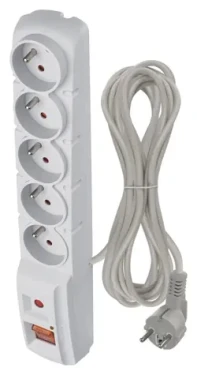 Emos Prepäťová ochrana 5x zásuvka sivá / Prepäťová ochrana / 5 m / 2300 W / Vypínač napájania (1909050503)