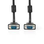 Nedis VGA kábel čierny / Kábel / VGA-VGA / Poniklované konektory / 5 m / Max. 1280x768 (CCGL59000BK50)