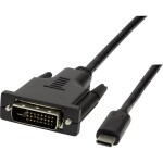 LogiLink USB-C® / DVI káblový adaptér USB-C ® zástrčka, DVI-D 24+1pol. Zástrčka 3.00 m čierna UA0332 Kábel pre displeje USB-C®; UA0332