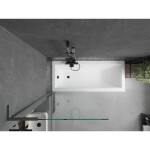 MEXEN/S - Next L vaňová zástena FIX 80 x 150, transparent, grafit metal 895-080-000-03-00-95