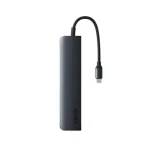Epico 6v1 Aluminium Hub tmavo atramentová / USB Hub / 100W USB-C PD / 2x USB-A / HDMI 8K/30Hz / SD/microSD