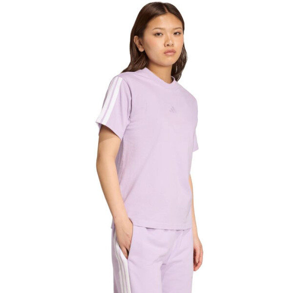 Dámske bavlnené tričko adidas Essentials 3-Stripes svetlo fialové JV7362 XS