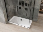 MEXEN/S - Omega sprchovací kút 130x70, transparent, čierna + biela vanička so sifónom 825-130-070-70-00-4010B