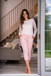 Belle Reverie MK 27 The Everyday pyžamo dĺžka/r S-XL růžové pruhy XL